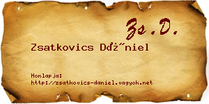 Zsatkovics Dániel névjegykártya